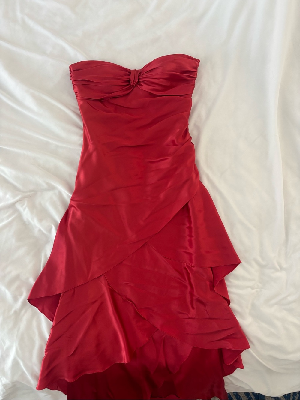 Lillie Rubin Strapless Red Satin Evening Dress
